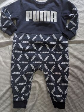 GUC Puma Navy and White Logo Baby One-Piece *M22